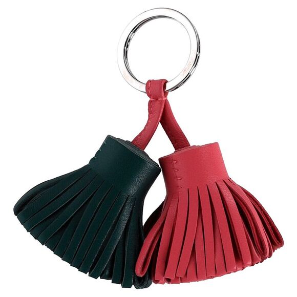 Hermès Carmen Uno-Dos Key Ring in Green and Pink Lamb Leather - Picture 1 of 4